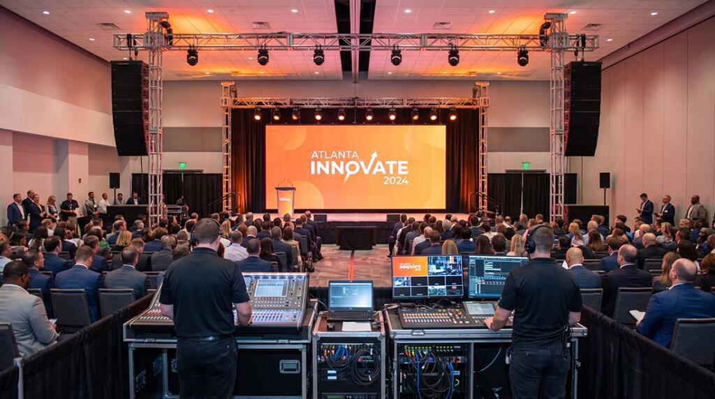 Audio Visual Rentals in Atlanta: A Conference Planner's Guide to Seamless Events 1 A polished portable AV setup 202606270133
