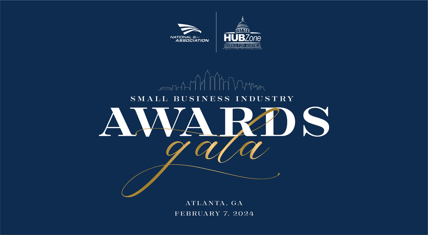Awards gala title graphic on screen