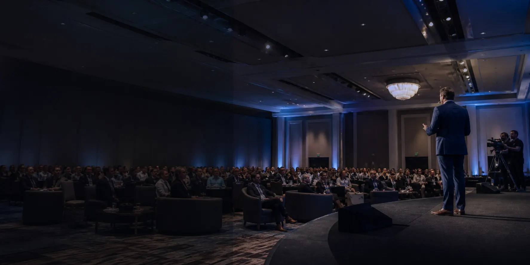 Corporate Event Production Atlanta keynote speaker, audience, and camera crew by Max AV Production