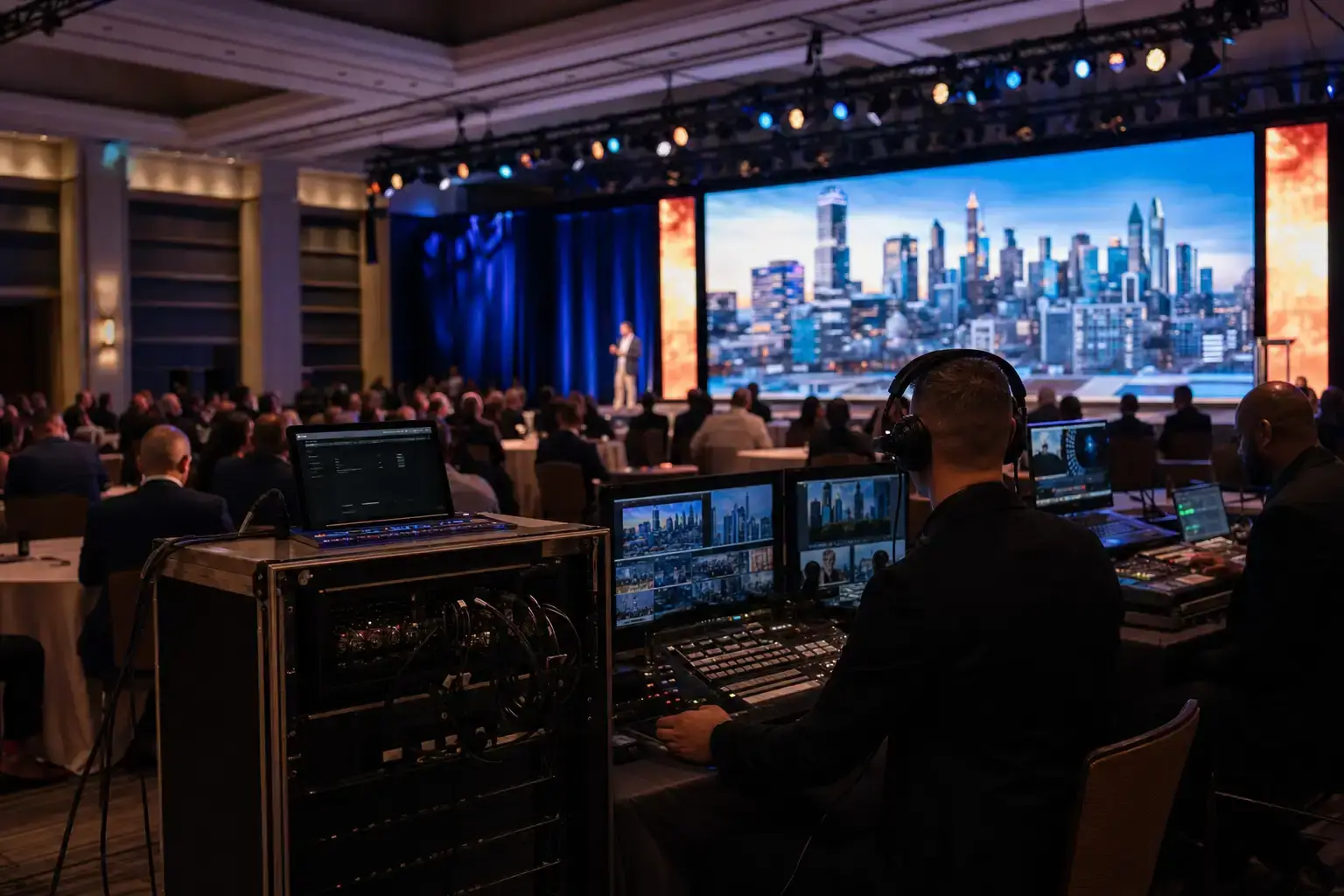 Professional LED wall vs projector setup by the Max AV Production team in Atlanta for led-wall-vs-projector