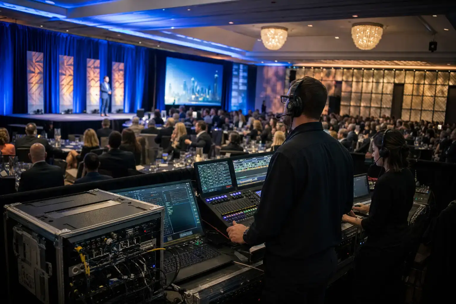 Professional stage design ideas setup by the Max AV Production team in Atlanta for stage-design-ideas-corporate-events