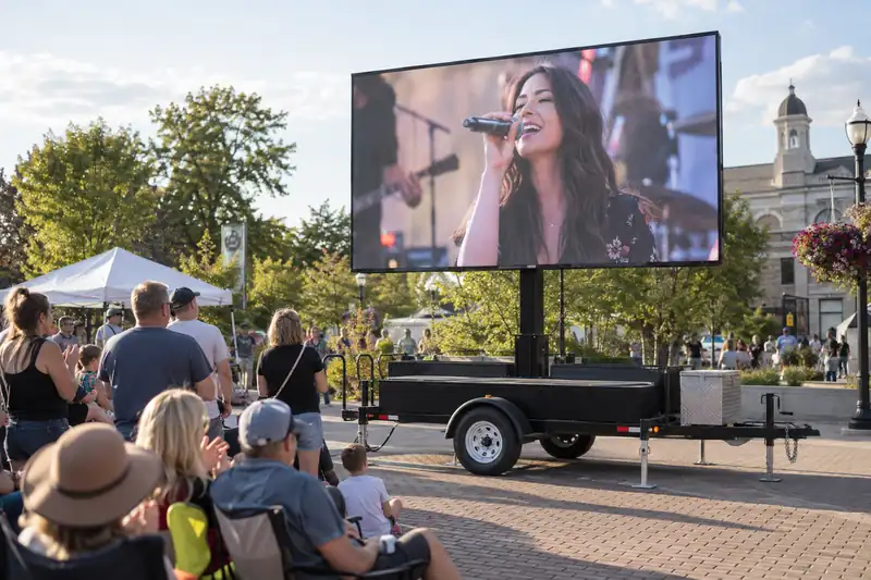 Mobile LED screen setup for events