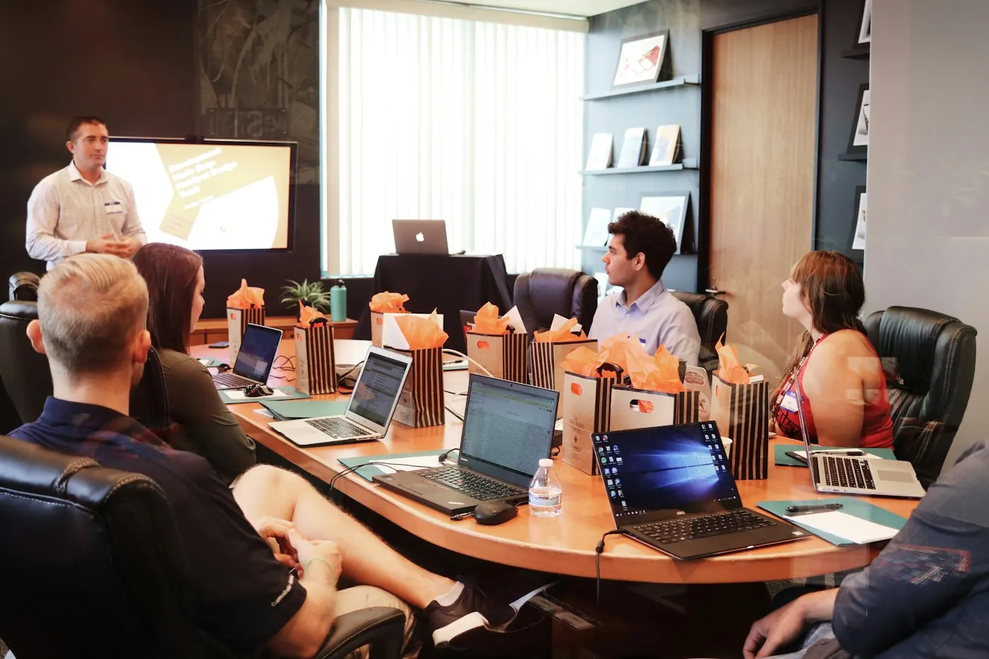Event strategy meeting around a table