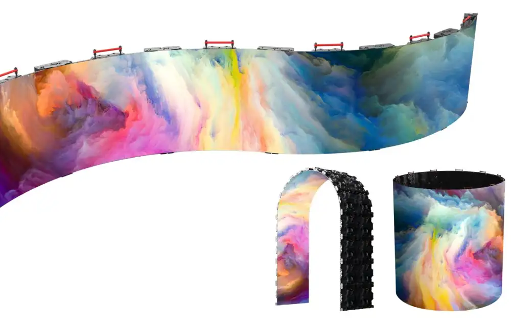 Long curved LED wall, LED arch and circular LED screen configurations